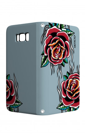 Case STAND VStyle Samsung S8 Plus - Roses tattoo on light blue 