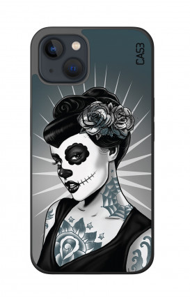 Cover Bicomponente Apple iPh13 MINI - Calavera bianco e nero