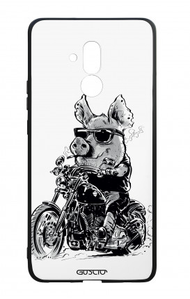 Huawei Mate20Lite WHT Two-Component Cover - Biker Pig