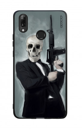 Huawei P Smart 2019 WHT Two-Component Cover - Skull with Tommy-Gun 