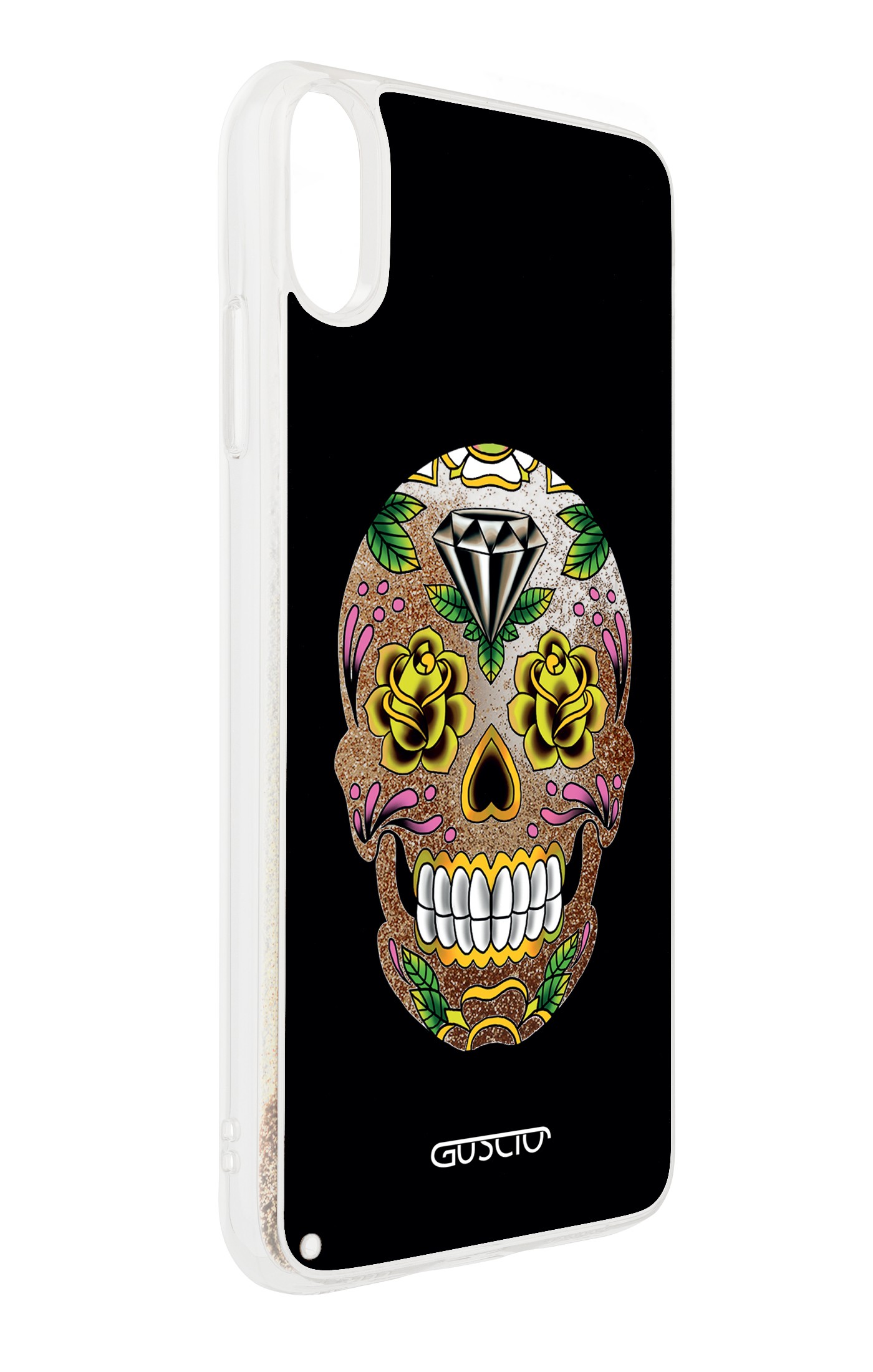 Cover Glitter Liquid Apple Iphone Xs Max Gld Black Calavera Zoom